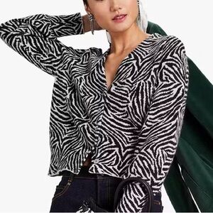 kate spade earn your strips zebra cardigan